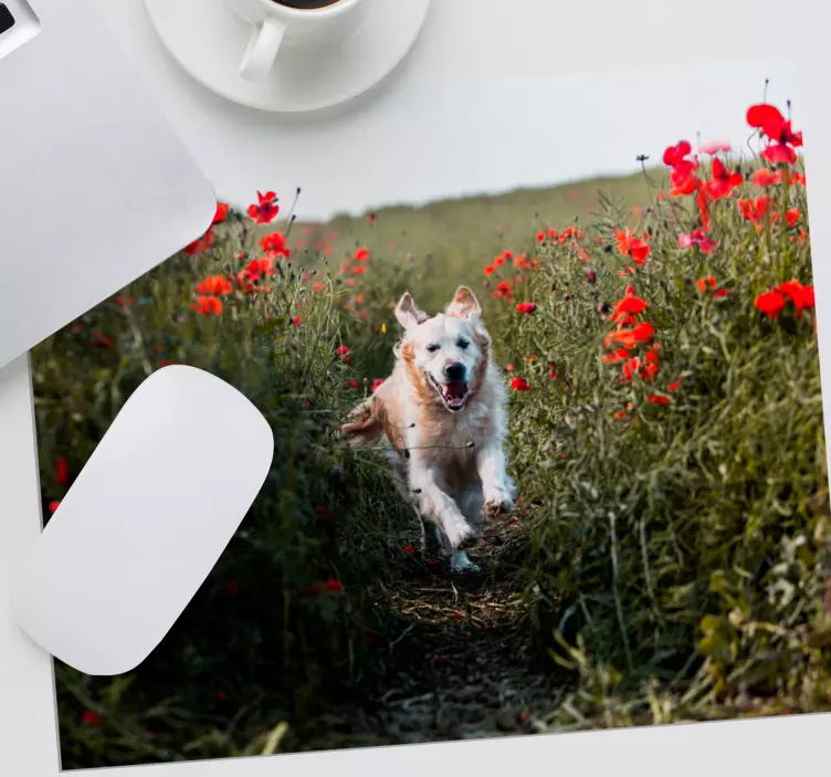 Mouse pad originais cão feliz correndo - TenStickers