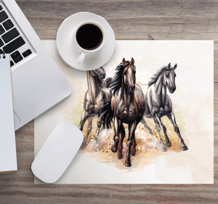 Mouse pad originais cavalos majestosos galopando - TenStickers