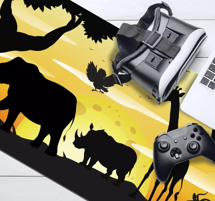 Mouse pad originais cena de silhueta da savana - TenStickers