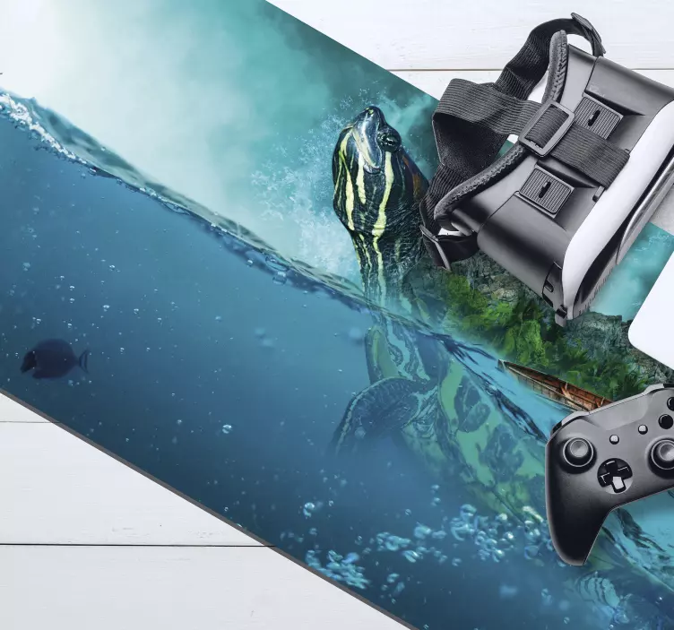 Mouse pad originais cena subaquática de tartaruga - TenStickers