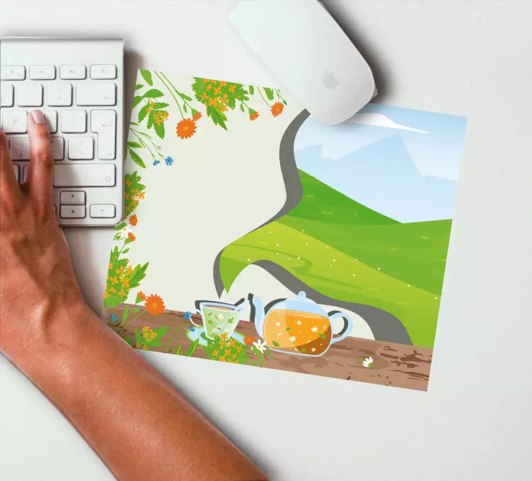 Mouse pad originais chá de ervas refrescante - TenStickers