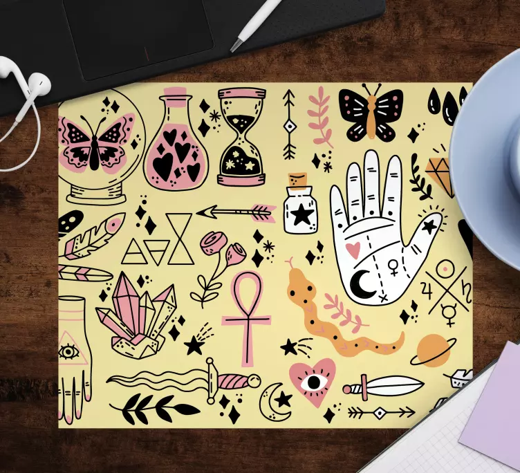 Mouse pad originais coleção de símbolos místicos - TenStickers
