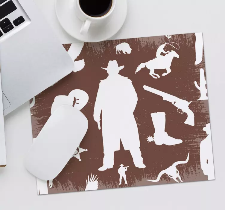 Mouse pad originais coleção silhuetas ocidentais - TenStickers