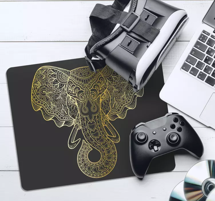 Mouse pad originais com arte de elefante detalhada - TenStickers