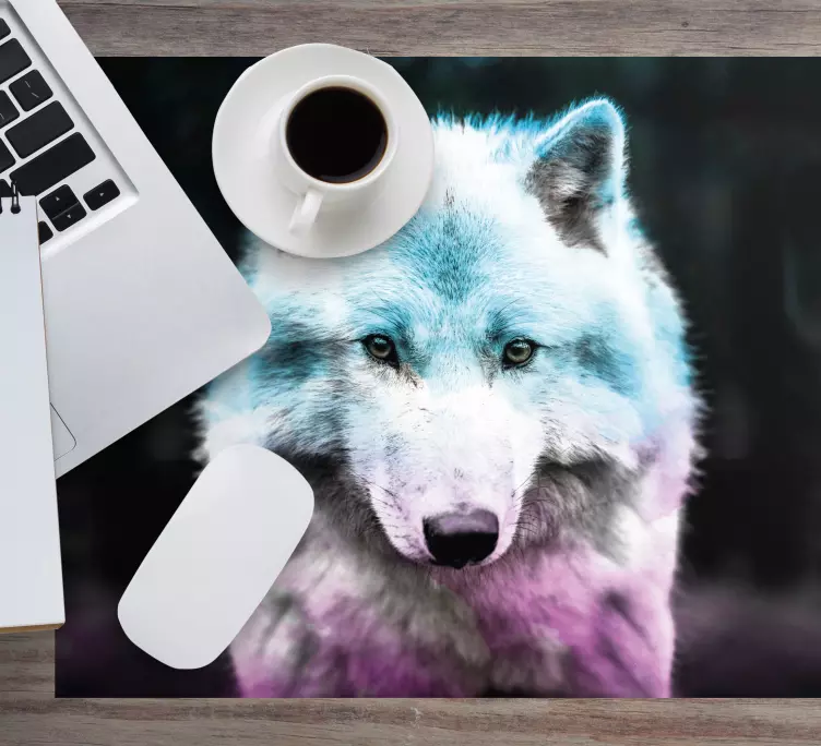 Mouse pad originais com arte de retrato de lobo - TenStickers
