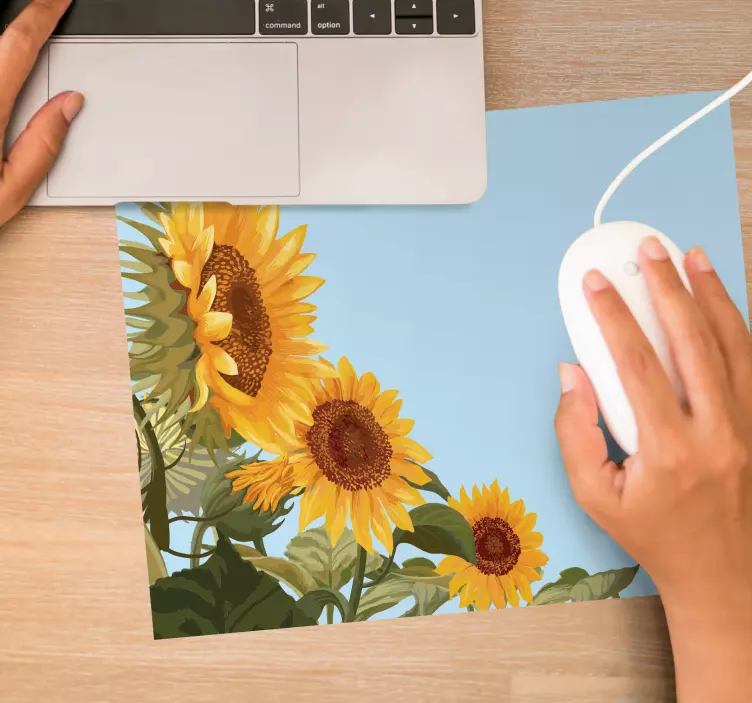 Mouse pad originais com design floral de girassol - TenStickers