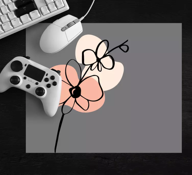Mouse pad originais com design floral minimalista - TenStickers