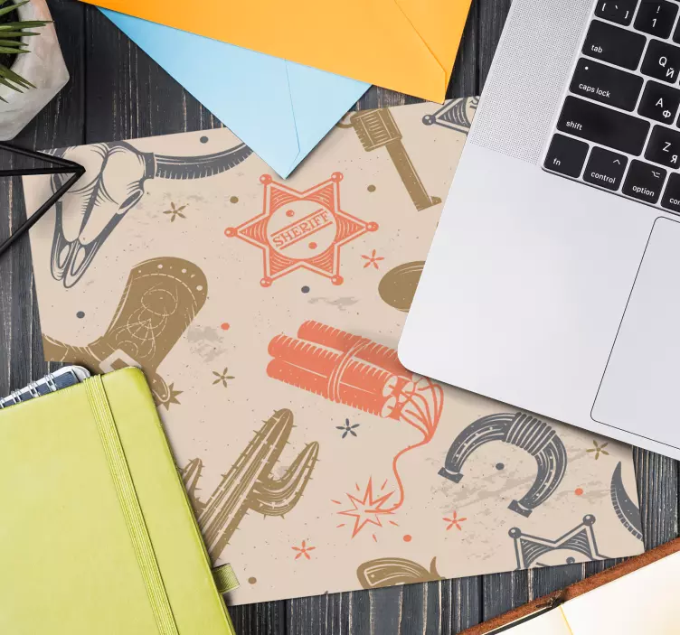 Mouse pad originais com elementos de tema western - TenStickers