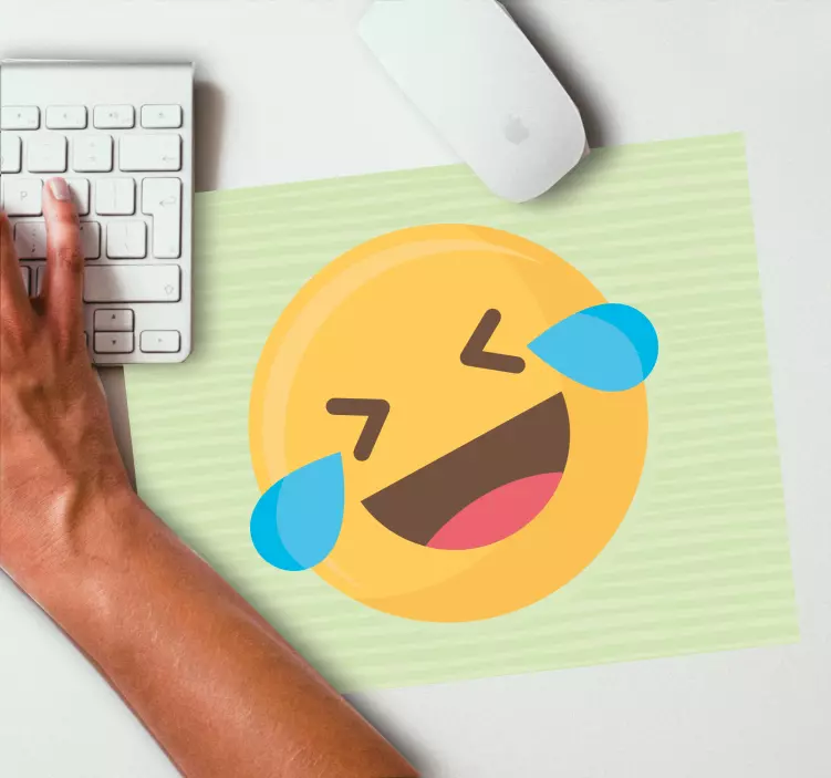 Mouse pad originais com expressão de emoji rindo - TenStickers