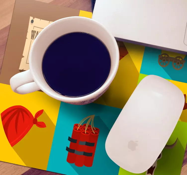 Mouse pad originais com ícones de cowboy - TenStickers