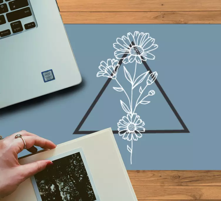 Mouse pad originais com motivo triangular floral - TenStickers