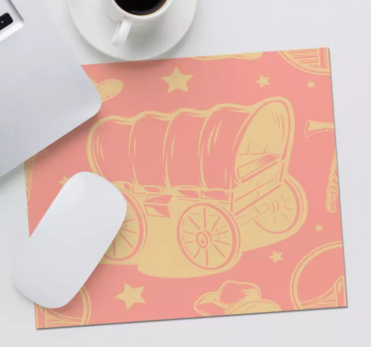 Mouse pad originais com padrão de carroça vintage - TenStickers
