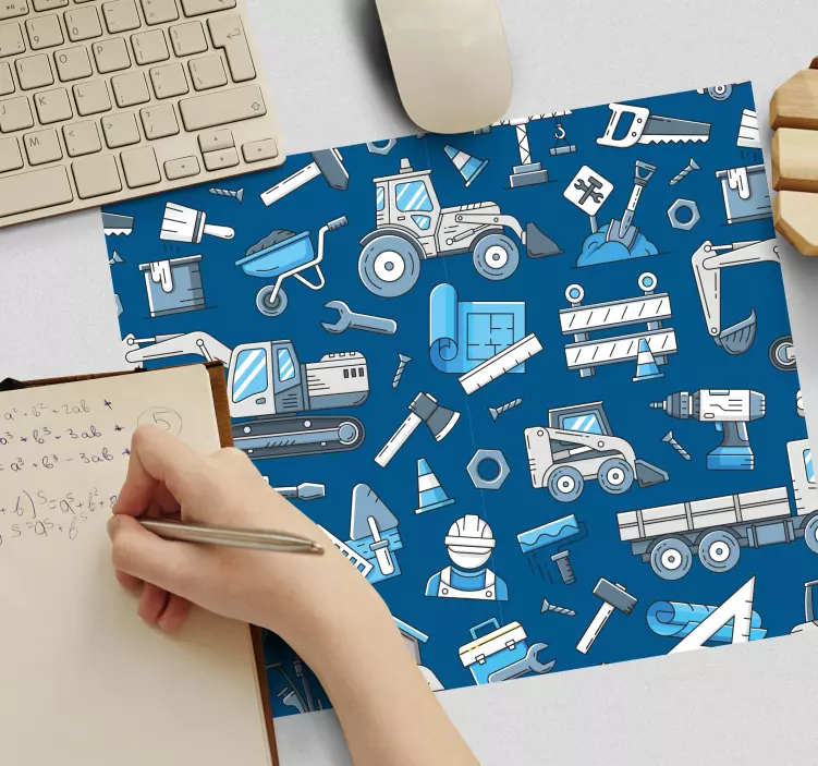 Mouse pad originais com padrão de ferramentas de construção - TenStickers
