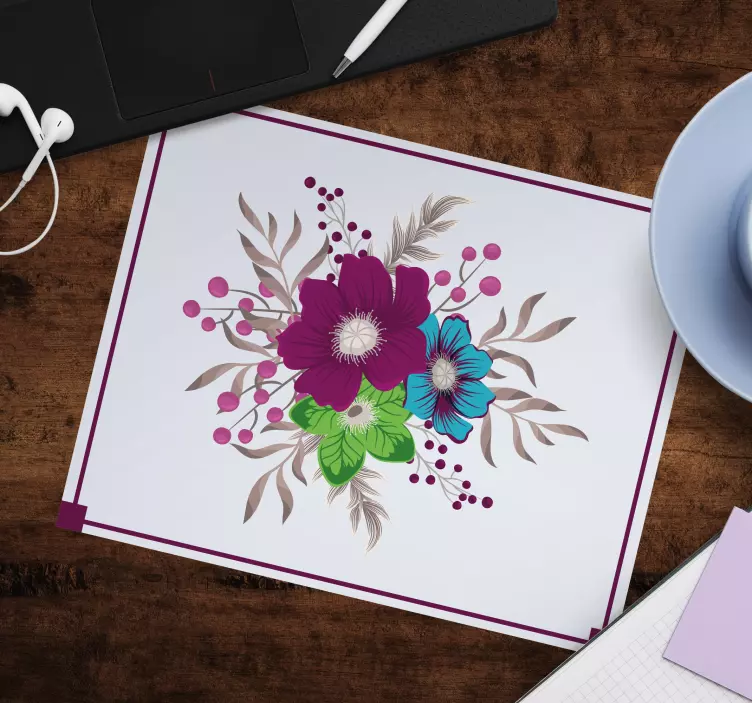 Mouse pad originais com padrão floral - TenStickers