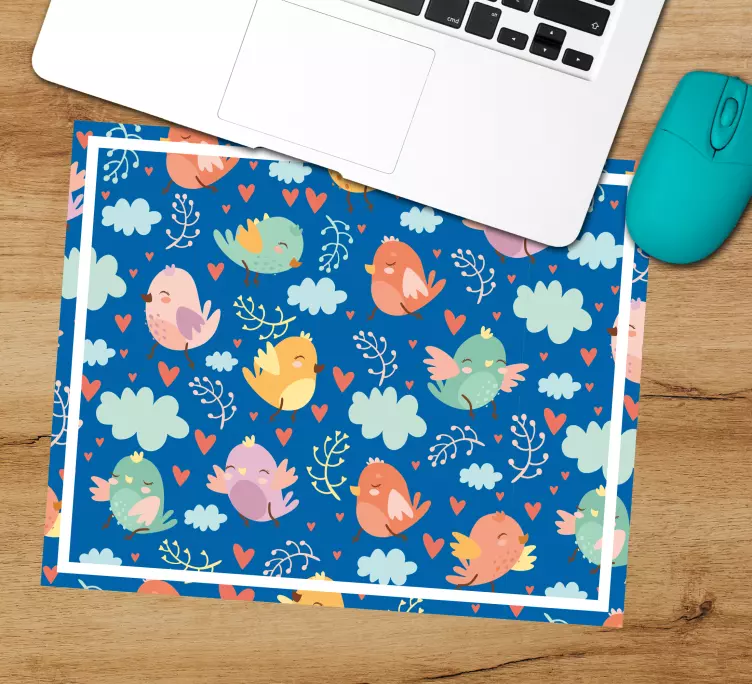 Mouse pad originais com padrões de pássaros coloridos - TenStickers