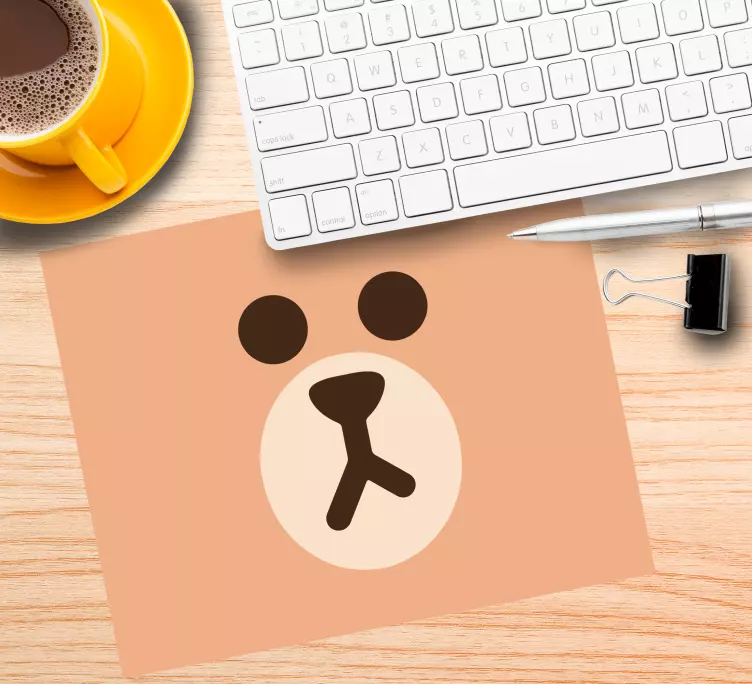 Mouse pad originais com rosto de urso fofo - TenStickers