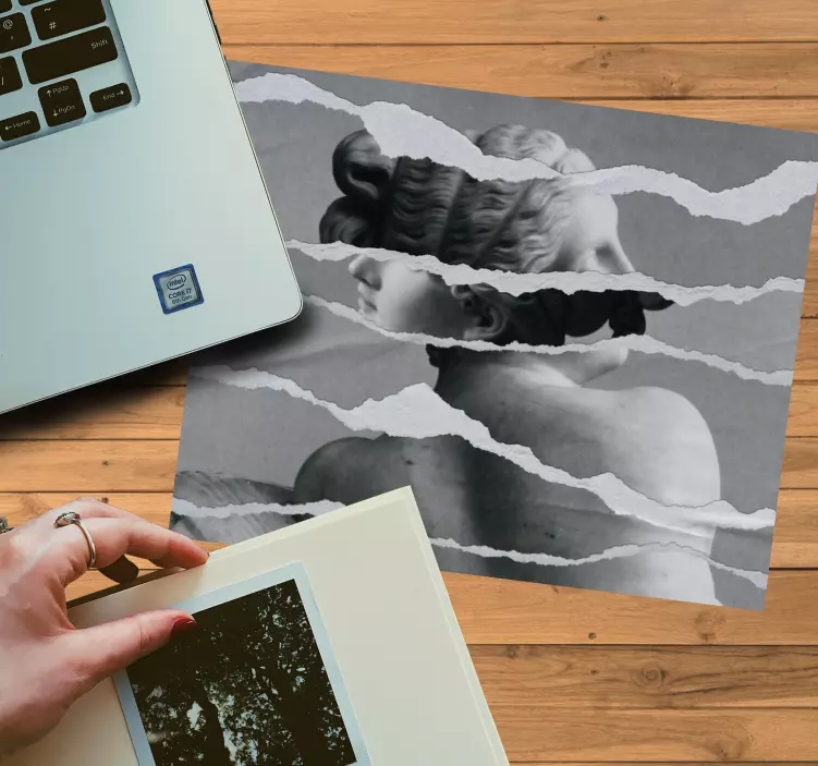 Mouse pad originais composição de retrato rasgado - TenStickers