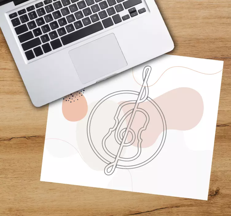 Mouse pad originais contorno de guitarra minimalista - TenStickers