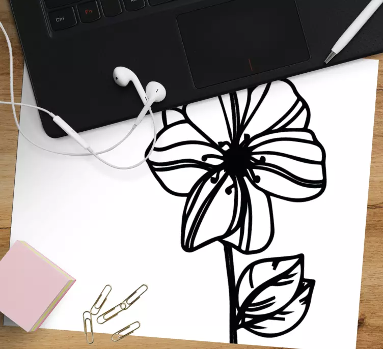 Mouse pad originais contorno floral estilizado - TenStickers