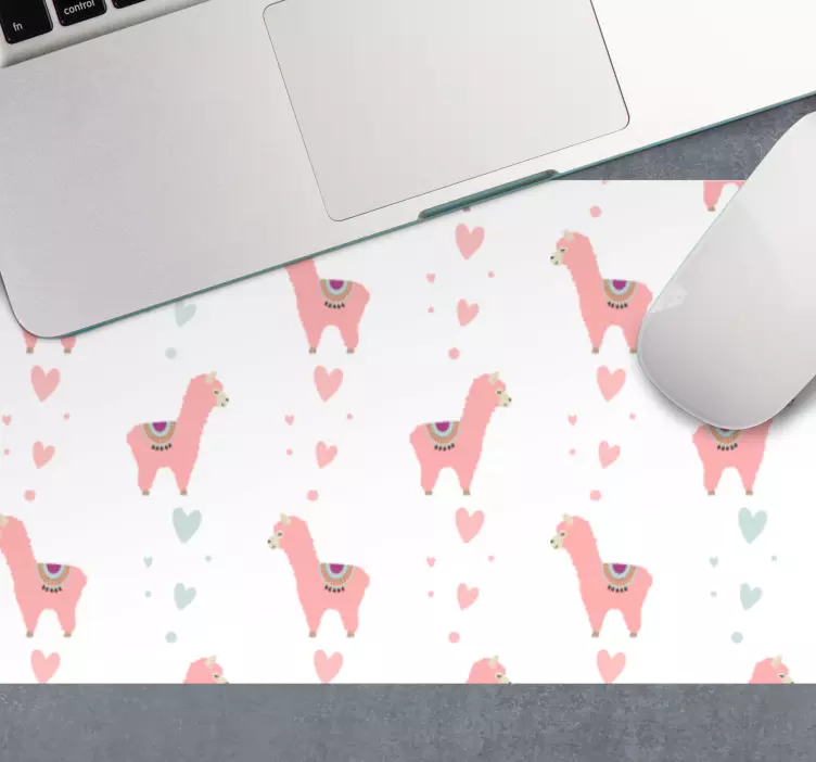 Mouse pad originais corações de lhama fofos - TenStickers