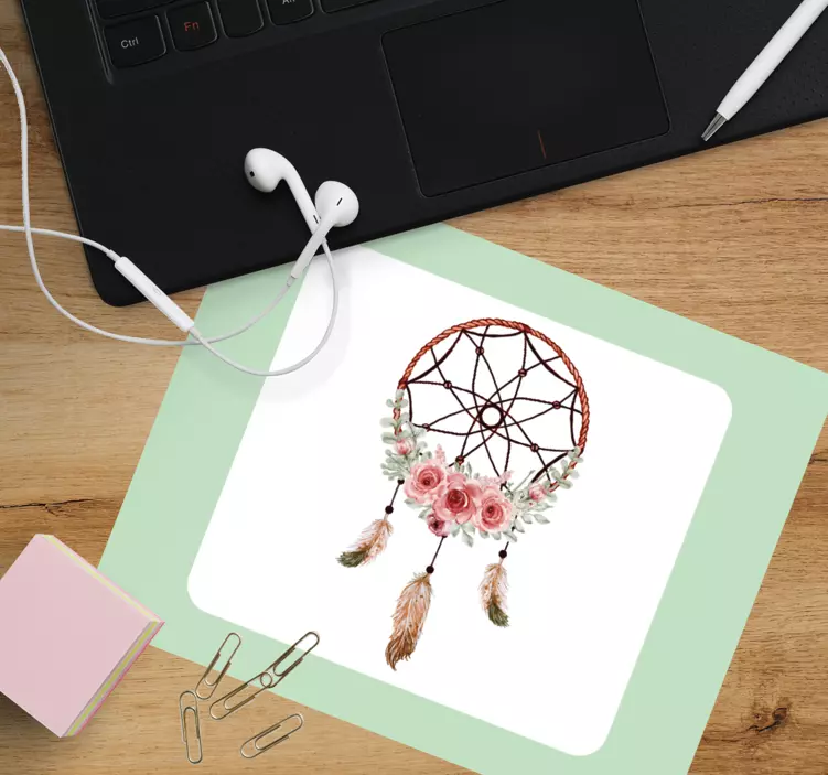 Mouse pad originais decoração floral de apanhador de sonhos - TenStickers