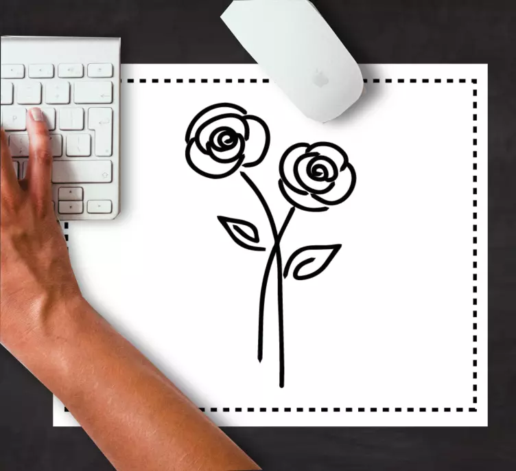 Mouse pad originais dois caules florais - TenStickers