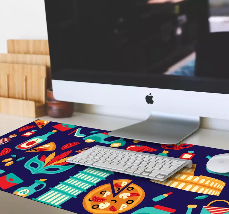 Mouse pad originais elementos culinários vibrantes - TenStickers