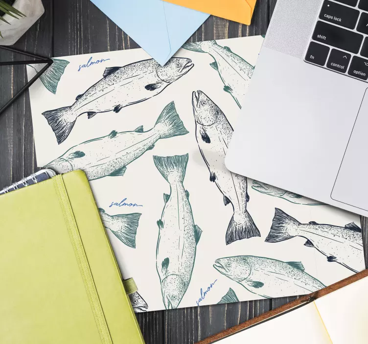Mouse pad originais estampa padrão salmão - TenStickers