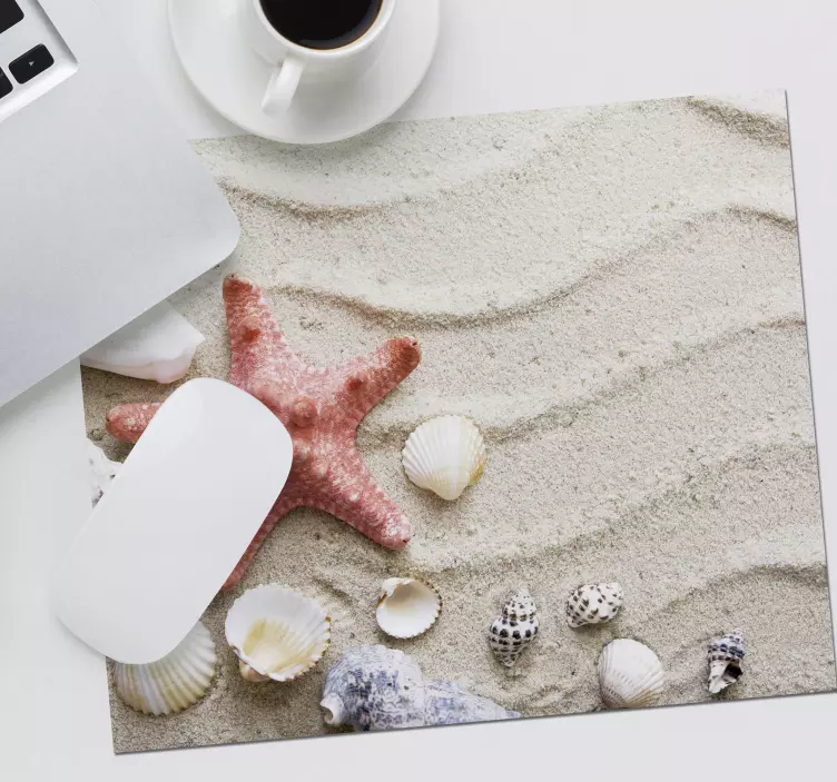 Mouse pad originais estrelas do mar e conchas - TenStickers