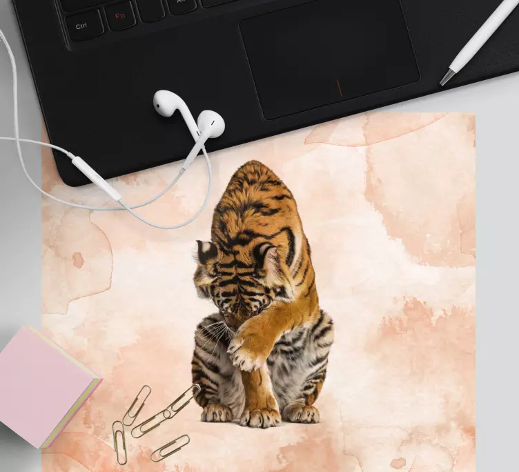 Mouse pad originais filhote de tigre brincalhão - TenStickers