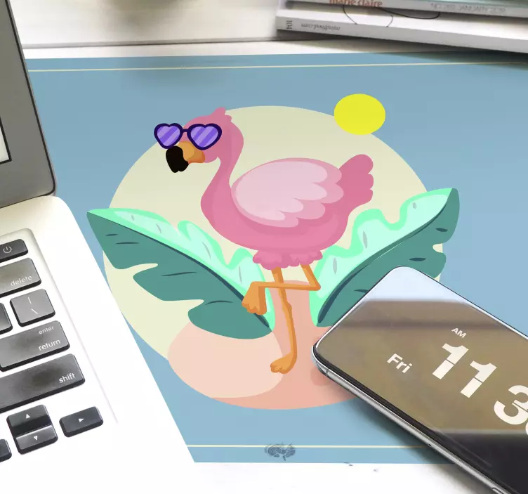 Mouse pad originais flamingo legal ao sol - TenStickers