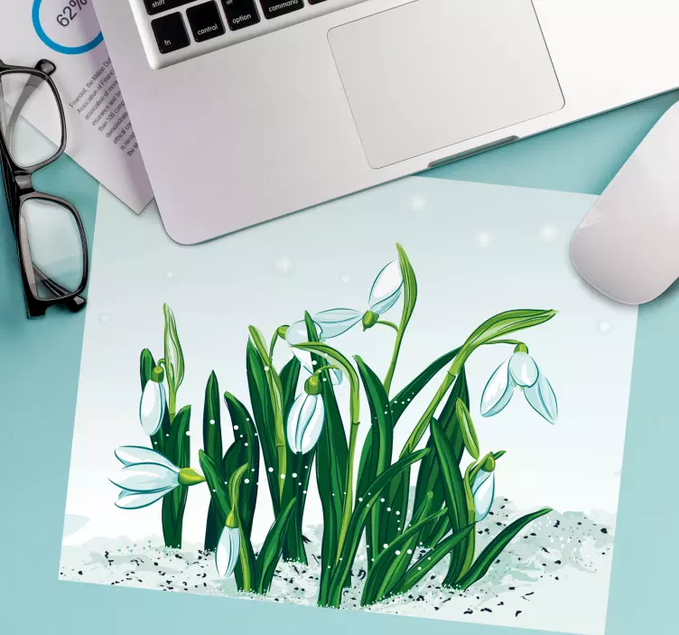 Mouse pad originais flores de floco de neve - TenStickers