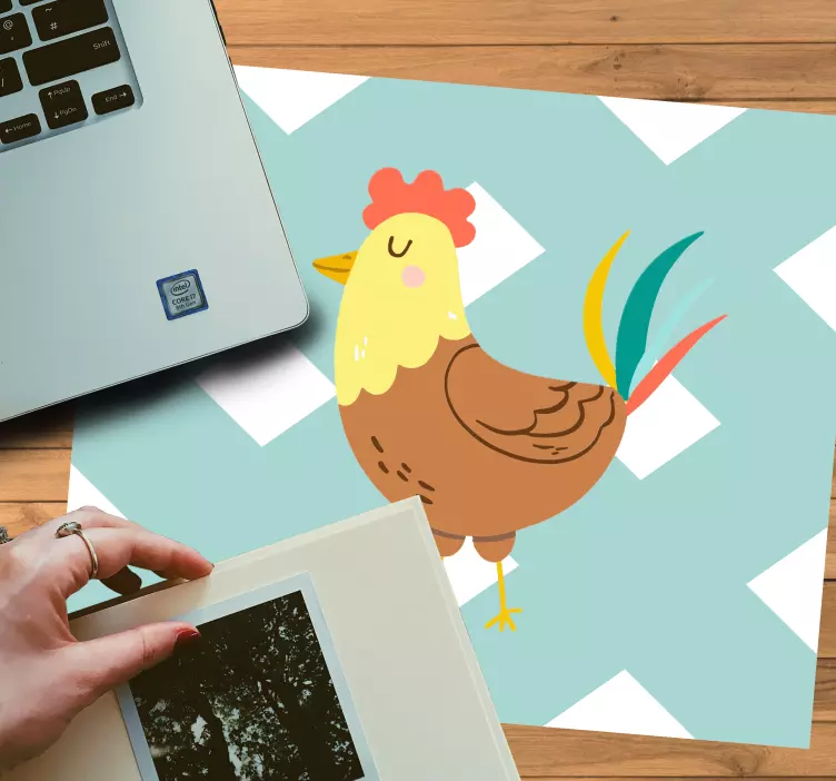 Mouse pad originais ilustração de galinha charmosa - TenStickers