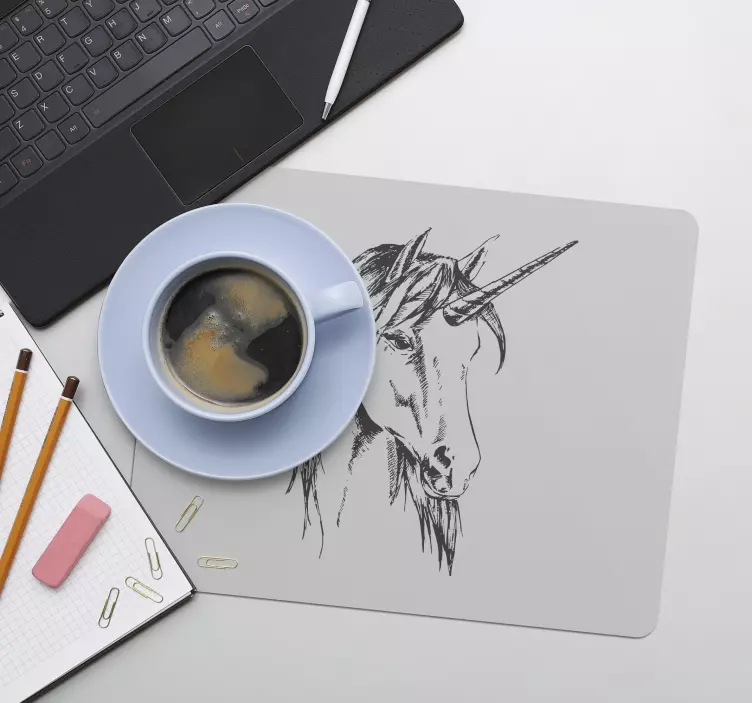 Mouse pad originais ilustração de unicórnio elegante - TenStickers