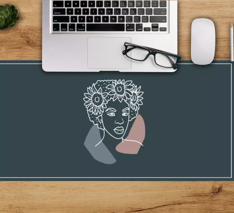 Mouse pad originais mulher com girassóis - TenStickers