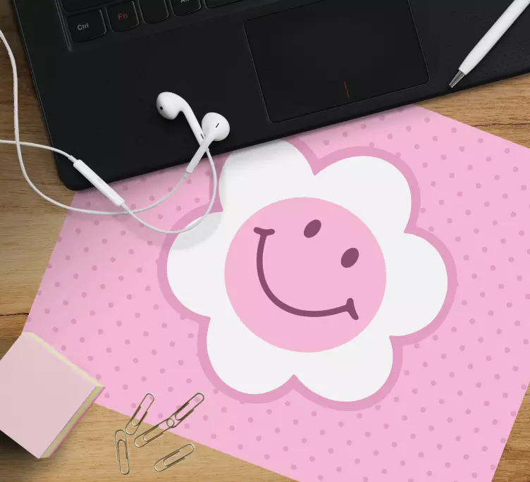Mouse pad originais padrão de flores sorridentes - TenStickers