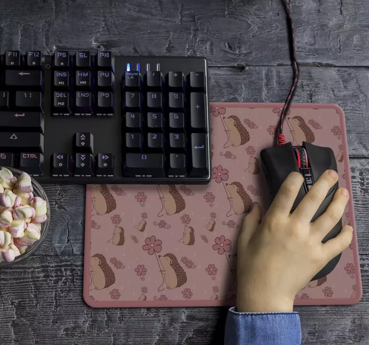 Mouse pad originais padrão floral de porquinho-da-Índia - TenStickers
