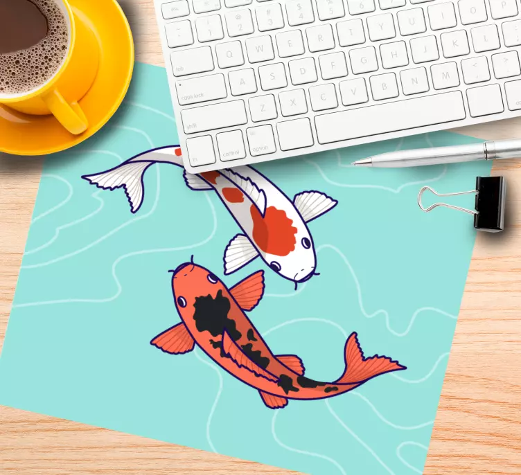Mouse pad originais peixes koi nadando - TenStickers