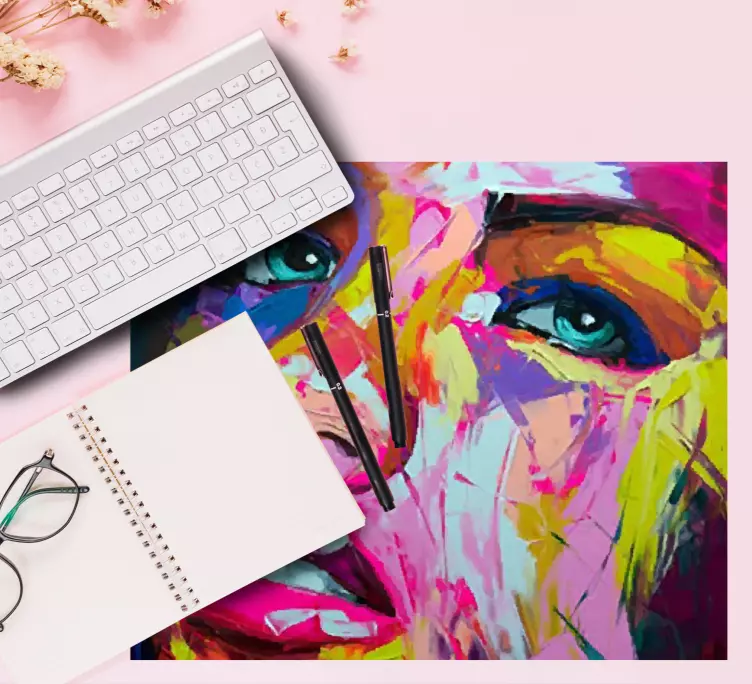 Mouse pad originais retrato colorido de mulher - TenStickers