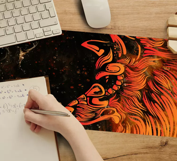 Mouse pad originais rosto de animal flamejante - TenStickers