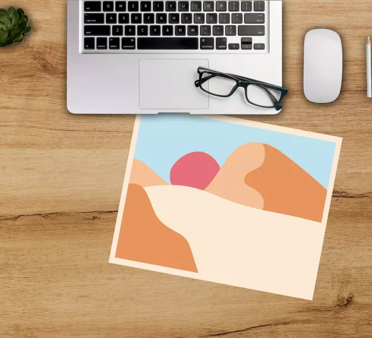 Mouse pad originais tons abstratos de montanha - TenStickers