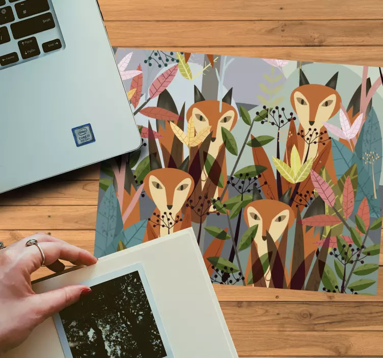 Mouse pad originais trio de raposas divertidas - TenStickers
