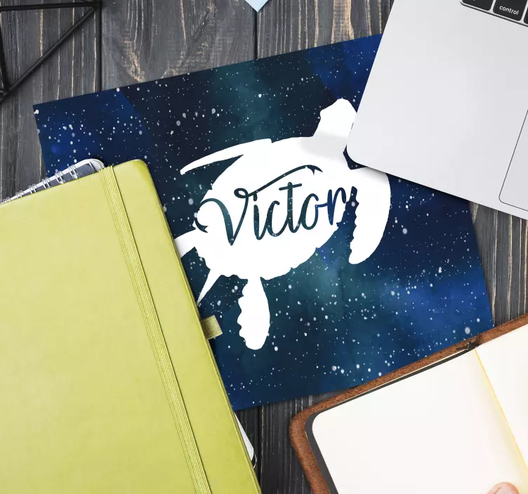 Tapete de rato Tartaruga com nome na galáxia - TenStickers