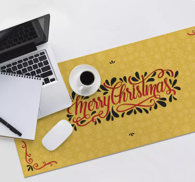 tapete de rato dourado do natal do floco de neve - TenStickers