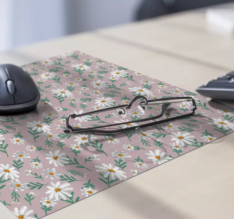 Tapete de rato vintage margaridas dos anos 70 rosa - TenStickers