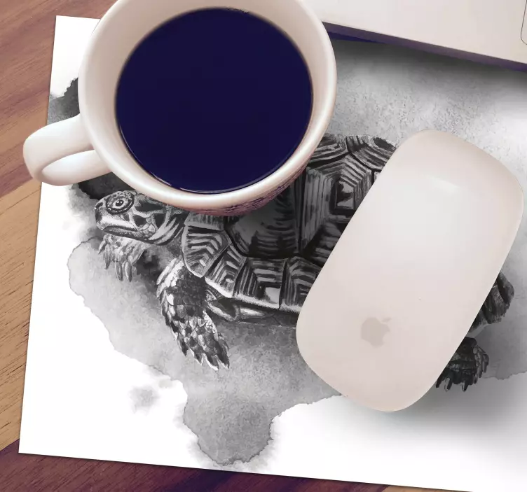 Tapetes de rato Ilustração vintage tartaruga - TenStickers