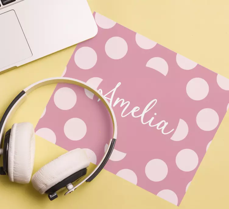 Tapetes de rato com nome Nome rosa manchado - TenStickers