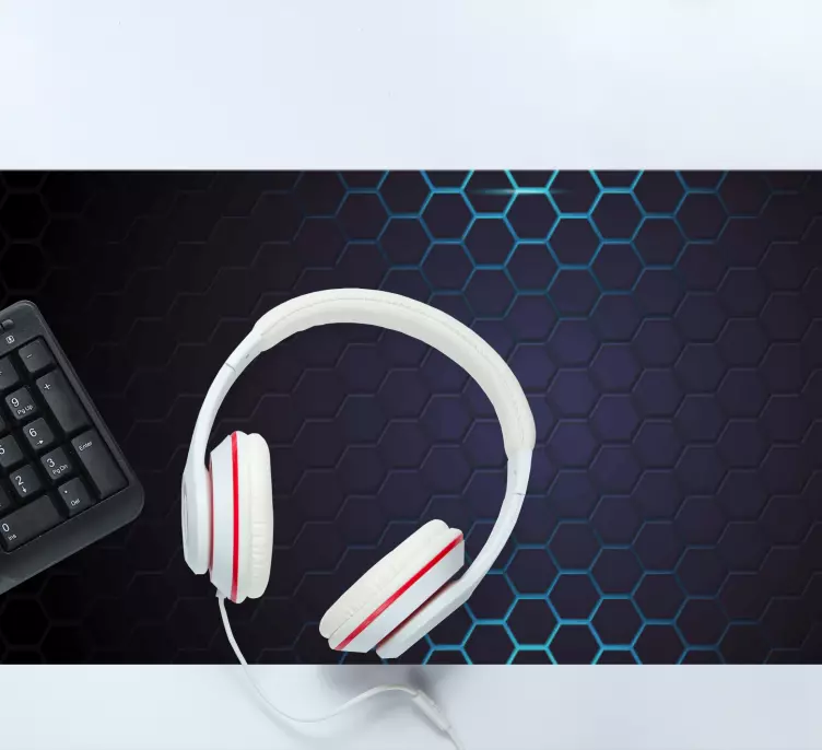 Tapetes de rato de gaming Hexágono preto e azul - TenStickers