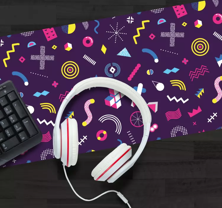 Tapetes de rato de gaming Padrão de jogo memphis - TenStickers