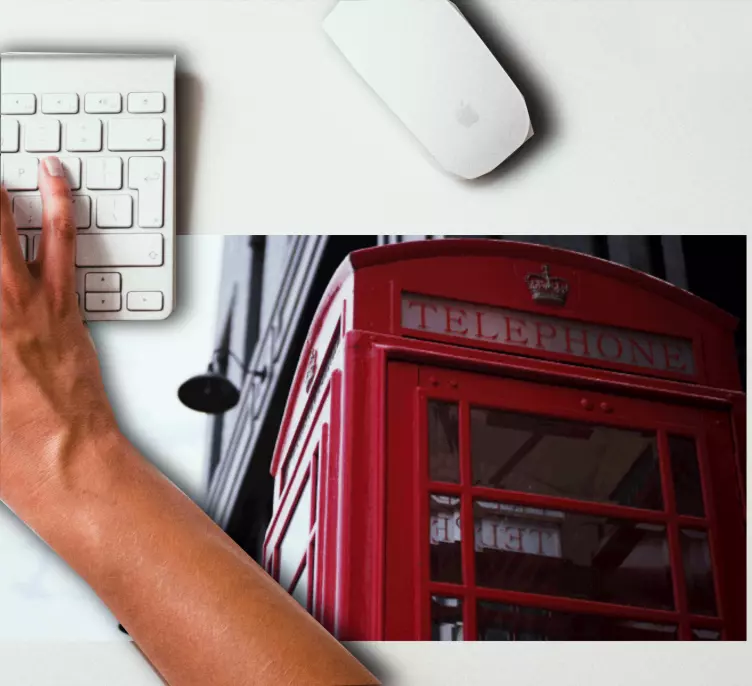 Tapetes de rato originais Cabine telefônica da cidade - TenStickers